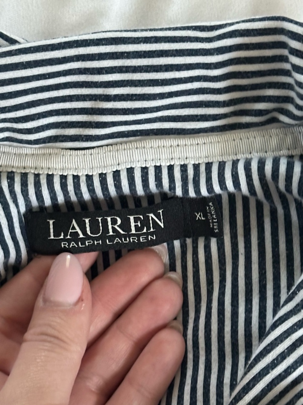 Ralph Lauren Navy and White Striped Shirt - Lauren Label - Picture 3 of 3